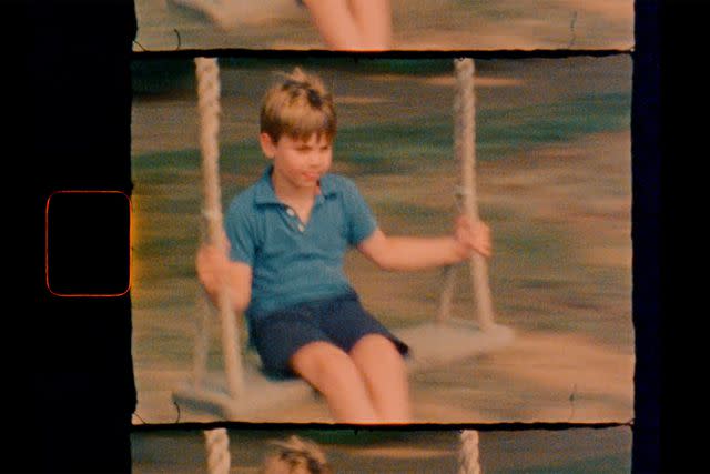 <p>The Prince and Princess of Wales/Youtube</p> Prince Louis on a swing in the Sept. 9, 2024 video message