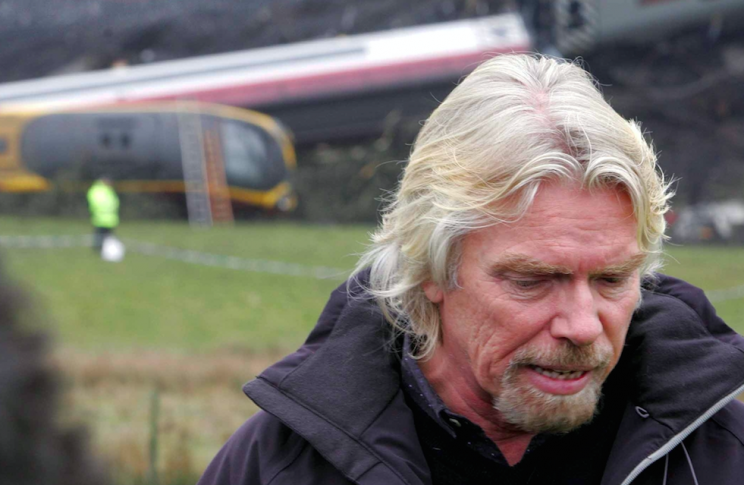 Virgin chief Sir Richard Branson visited the scene (Picture: Rex)