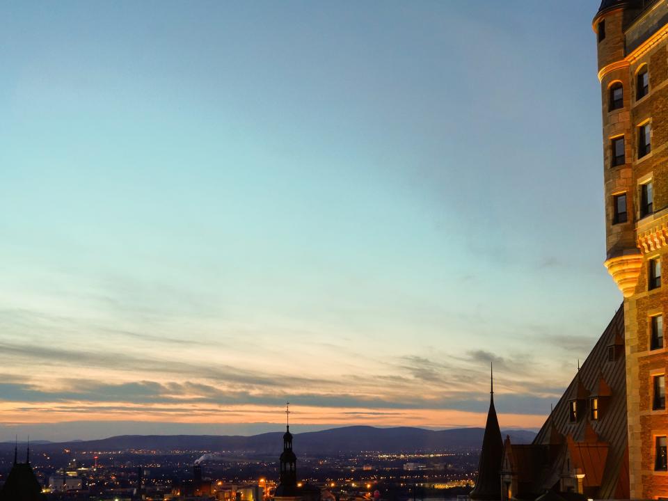 A highpoint in Québec at sunset