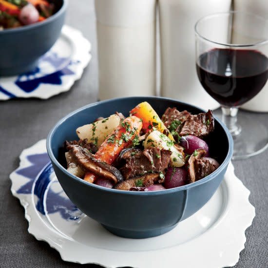 Short Ribs with Mushrooms and Spring Vegetables