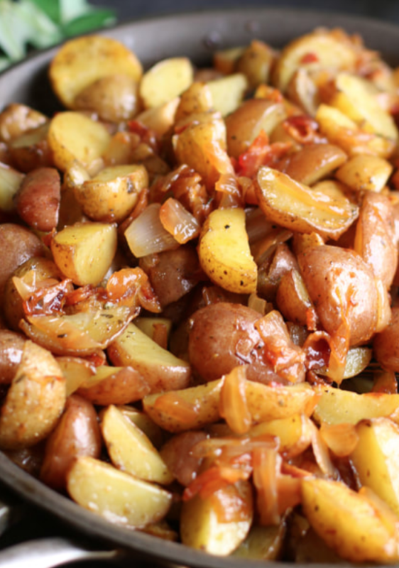 <p>Snowflakes and Coffee Cakes</p><p>These Irish roasted red potatoes with caramelized onions and bacon are so good you'll eat them for dinner alone!</p><p><strong>Get the recipe: <a href="https://www.snowflakesandcoffeecakes.com/snowflakesandcoffeecakescom/irish-roasted-red-potatoes-with-caramelized-onions-bacon" rel="nofollow noopener" target="_blank" data-ylk="slk:Irish Roasted Red Potatoes with Caramelized Onions and Bacon;elm:context_link;itc:0;sec:content-canvas" class="link rapid-noclick-resp">Irish Roasted Red Potatoes with Caramelized Onions and Bacon</a></strong></p>