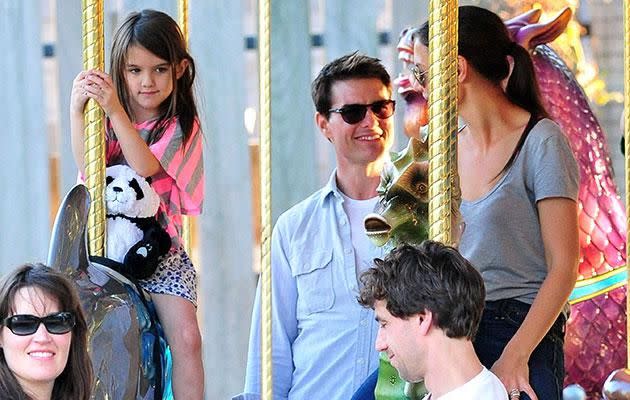 Katie wanted to raise Suri outside the Church.Pictured together in 2011. Source: Getty