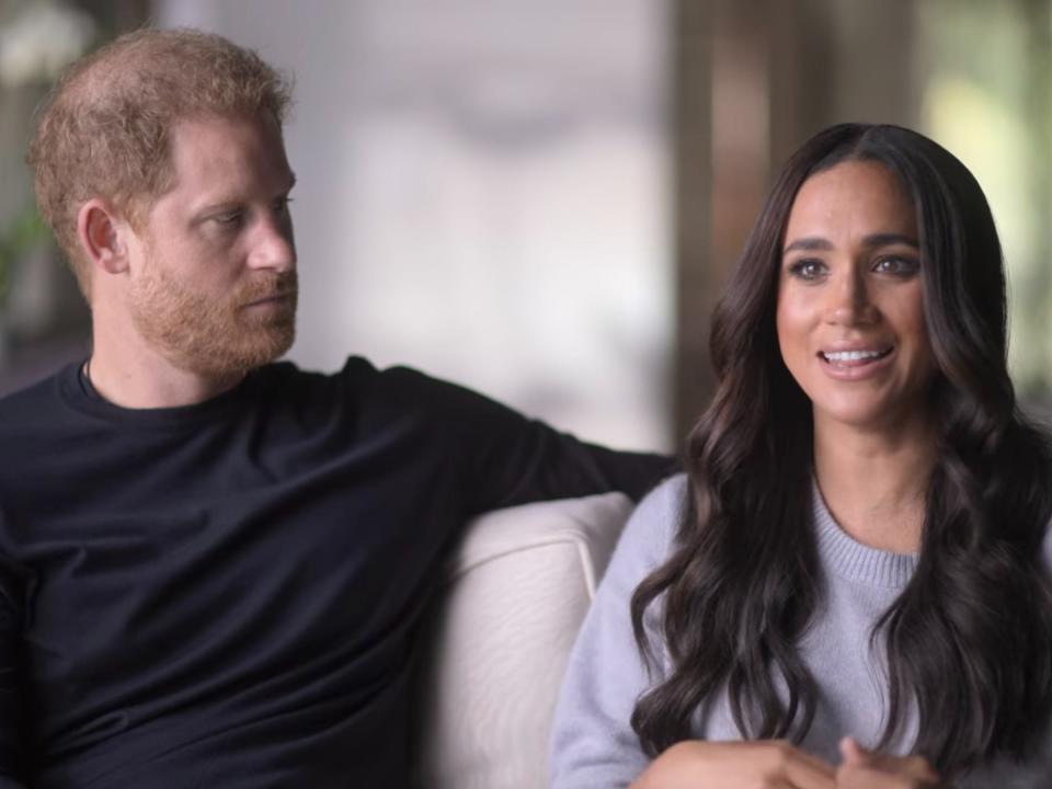 Prince Harry and Meghan Markle in their Netflix docuseries "Harry & Meghan."