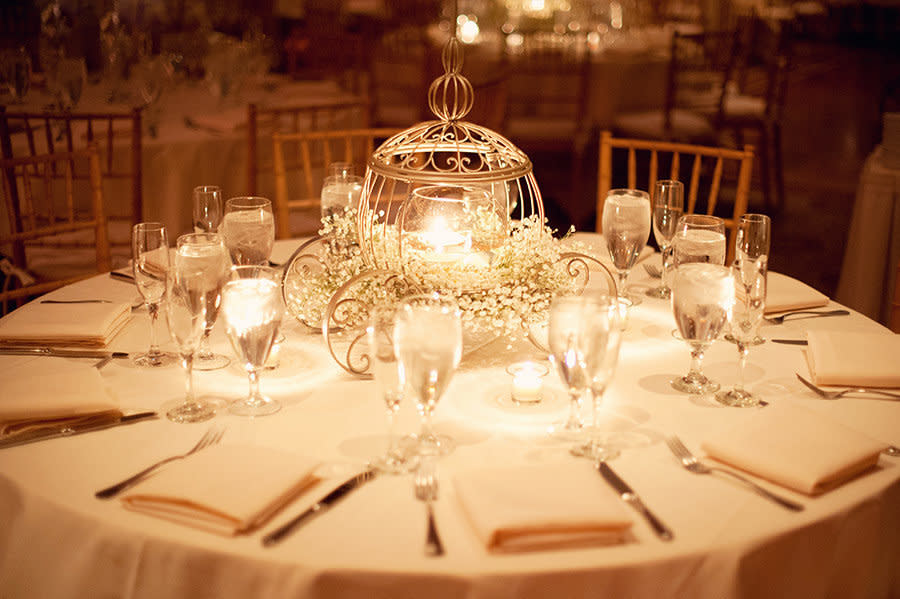 Bibbidi-bobbidi-boo! This baby's breath centerpiece will hold up well past the stroke of midnight.  