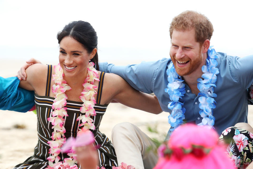 Harry and Meghan spoke to members of One Wave. Photo: Getty