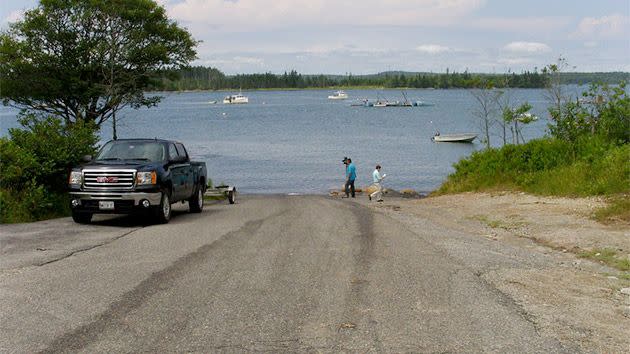 The boat ramp where the women drowned. Photo: AP