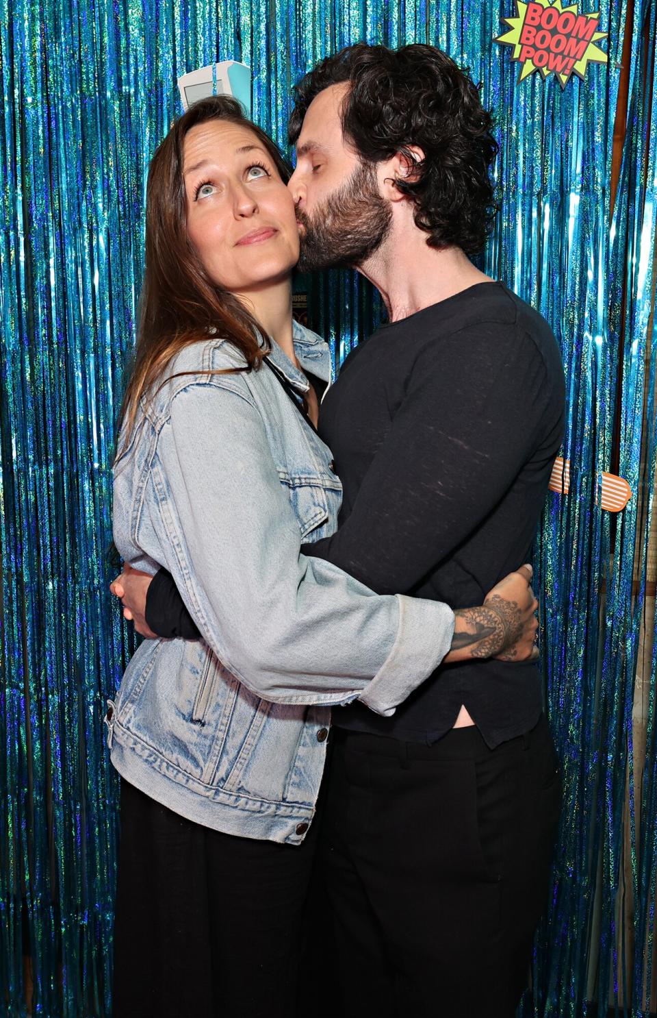 Domino Kirke and Penn Badgley attend Stitcher's "Podcrushed" launch event at Baby's All Right on June 02, 2022 in New York City