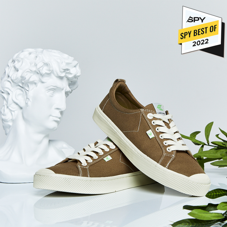 the cariuma OTC low sneakers with a bust of da vinci's david