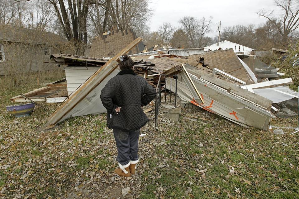 The owner of this home, which was demolished after being damaged by flooding in Mosby, Mo., accepted a $45,000 buyout and moved to a nearby community. <a href="https://newsroom.ap.org/detail/FloodBuyouts/5cdfe461b91c49db8810c26c224d5b38/photo" rel="nofollow noopener" target="_blank" data-ylk="slk:AP Photo/Charlie Riedel;elm:context_link;itc:0;sec:content-canvas" class="link ">AP Photo/Charlie Riedel</a>