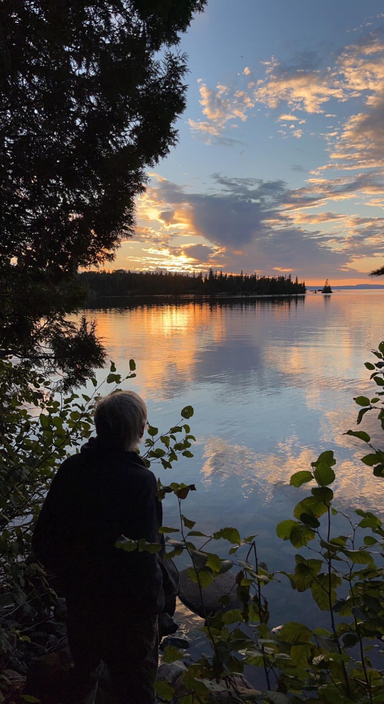 A sunset in Lane Cove on Isle Royale.