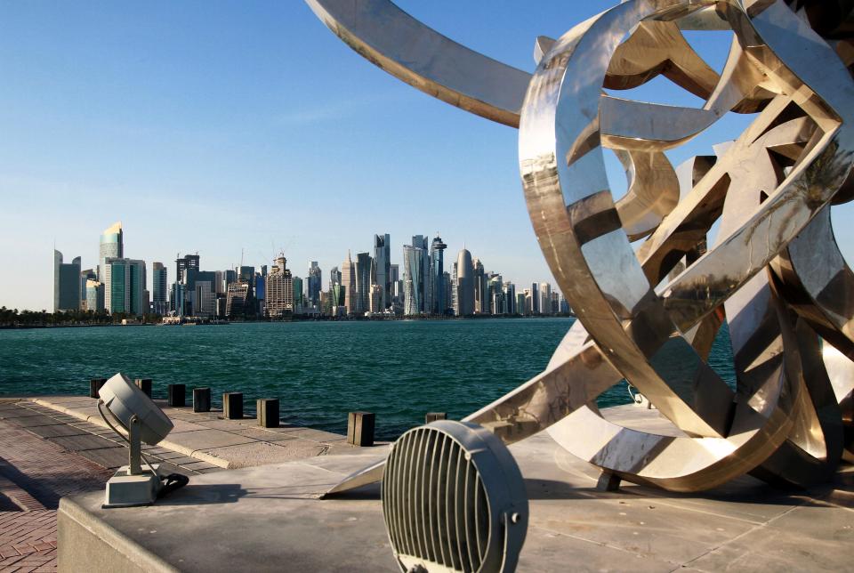 FILE PHOTO: Buildings are seen from across the water in Doha, Qatar June 5, 2017.      To match Special Report USA-RAVEN/MEDIA     REUTERS/Stringer/File Photo