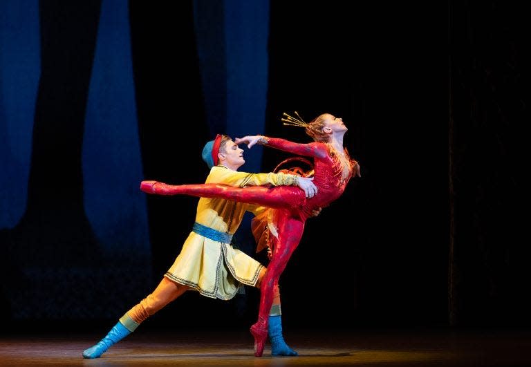 Carmen Catazaro and Dawn Atkins of Miami City Ballet in "The Firebird," which came to the Kravis Center in February.