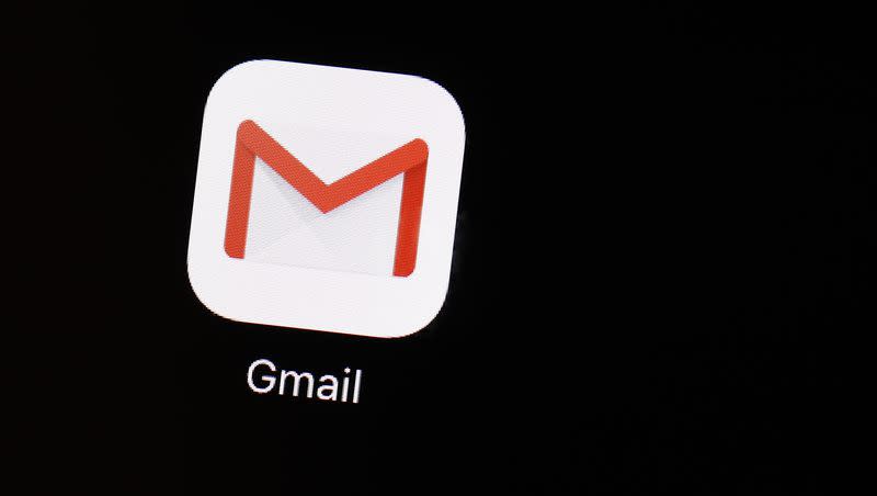 This file photo shows the Gmail app on an iPad in Baltimore. 