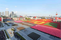 <p>North Korean military participate in the celebration of the 70th anniversary of the founding of the ruling Workers’ Party of Korea, Oct. 11, 2015. (KCNA/Reuters) </p>