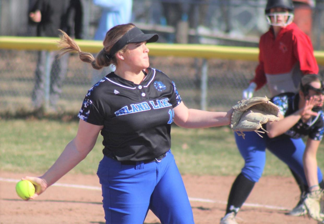 Inland Lakes senior pitcher Maggie Grant is one of the nominees for the Daily Tribune's spring sports athlete of the week for April 5-13.