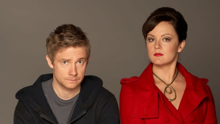 Martin Freeman and Rachael Stirling in Boy Meets Girl.