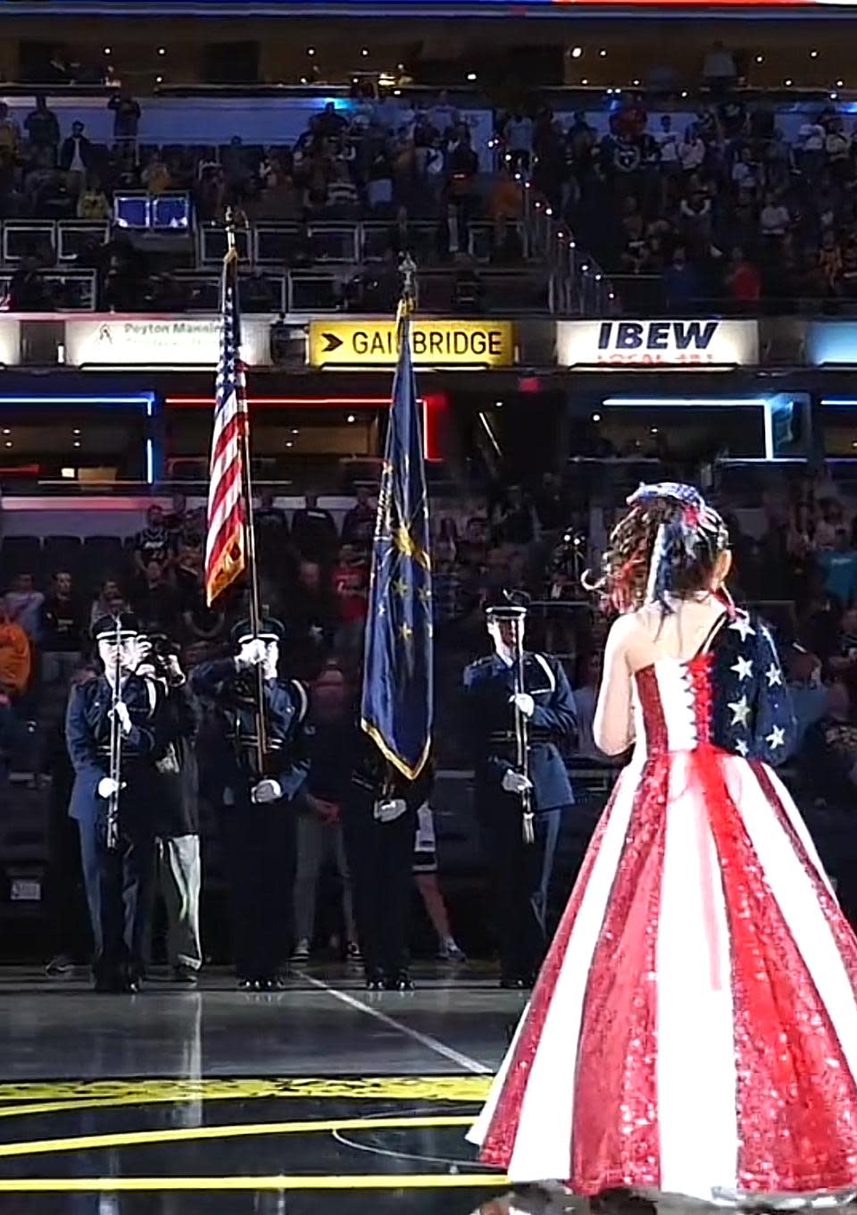 Kinsley Murray performing at Pacers game