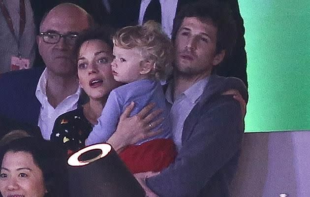 Marion Cotillard, Guillaume Canet and their son Marcel in 2012. Source: Splash