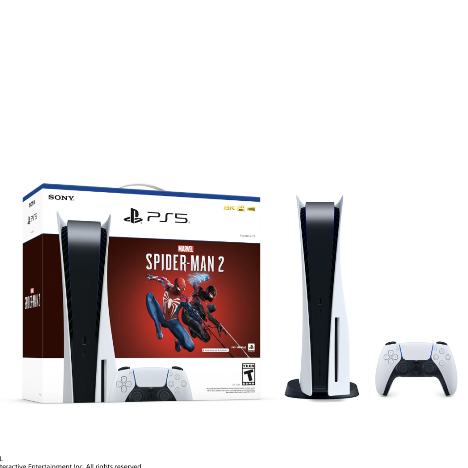 <p><a href="https://go.redirectingat.com?id=74968X1596630&url=https%3A%2F%2Fwww.walmart.com%2Fip%2FPlayStation-5-Disc-Console-Marvel-s-Spider-Man-2-Bundle%2F5081658627&sref=https%3A%2F%2F" rel="nofollow noopener" target="_blank" data-ylk="slk:Shop Now;elm:context_link;itc:0;sec:content-canvas" class="link ">Shop Now</a></p><p>PlayStation Marvel's Spider-Man 2 Bundle</p><p>$499.00</p>