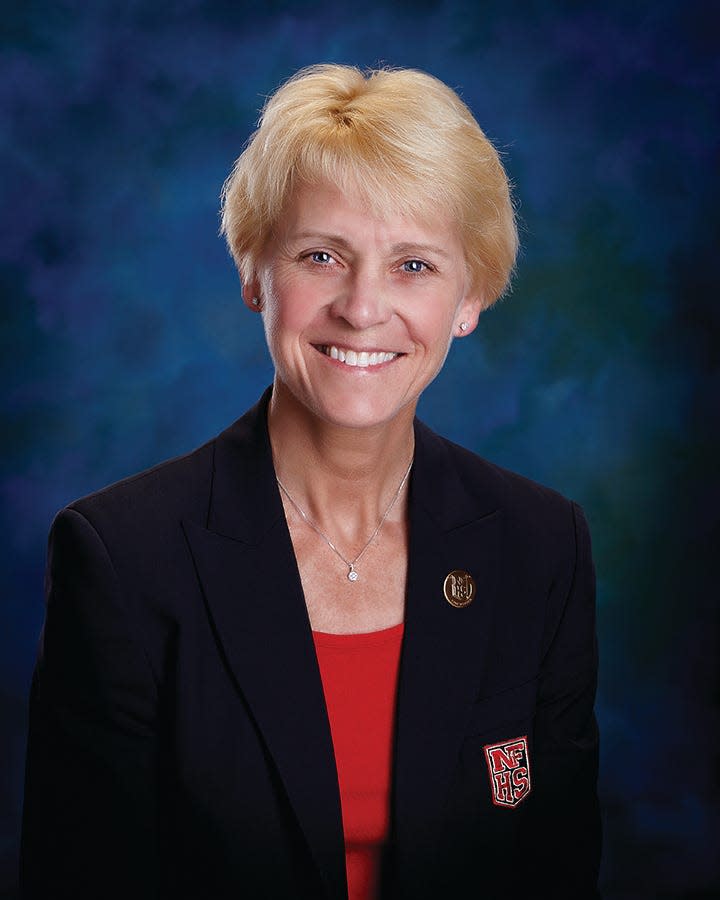 Dr. Karissa Niehoff is the first woman to lead the Indiana-based National Federation of State High School Associations.