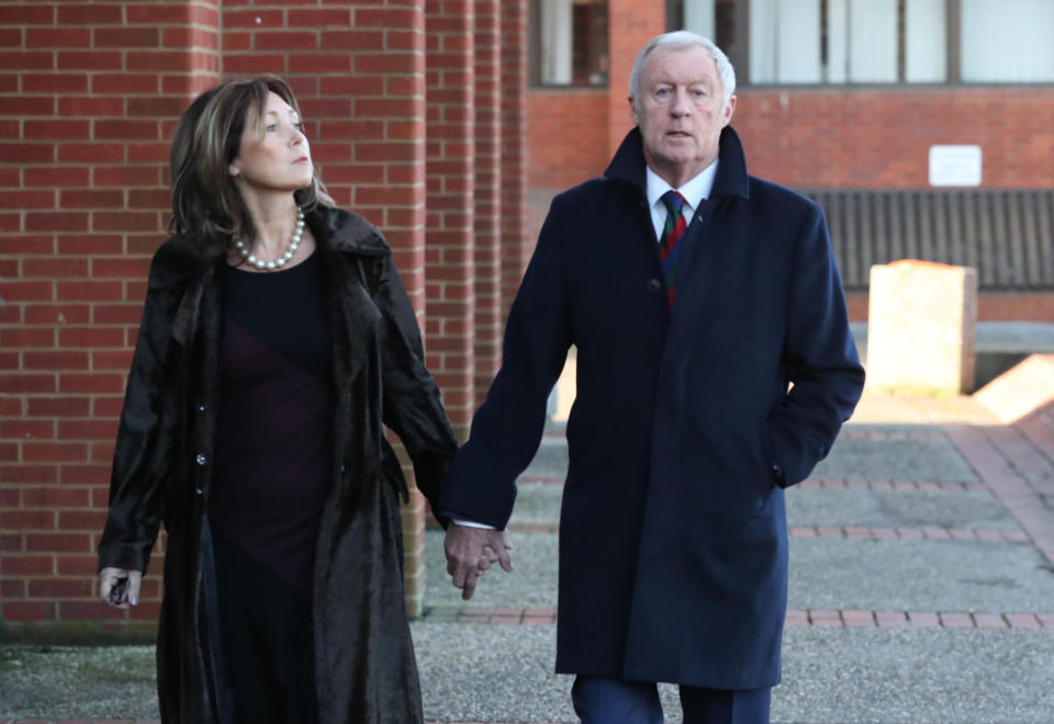 Chris Tarrant and Jane Bird arrive at Reading Magistrates' Court, where he is appearing charged with drink driving.