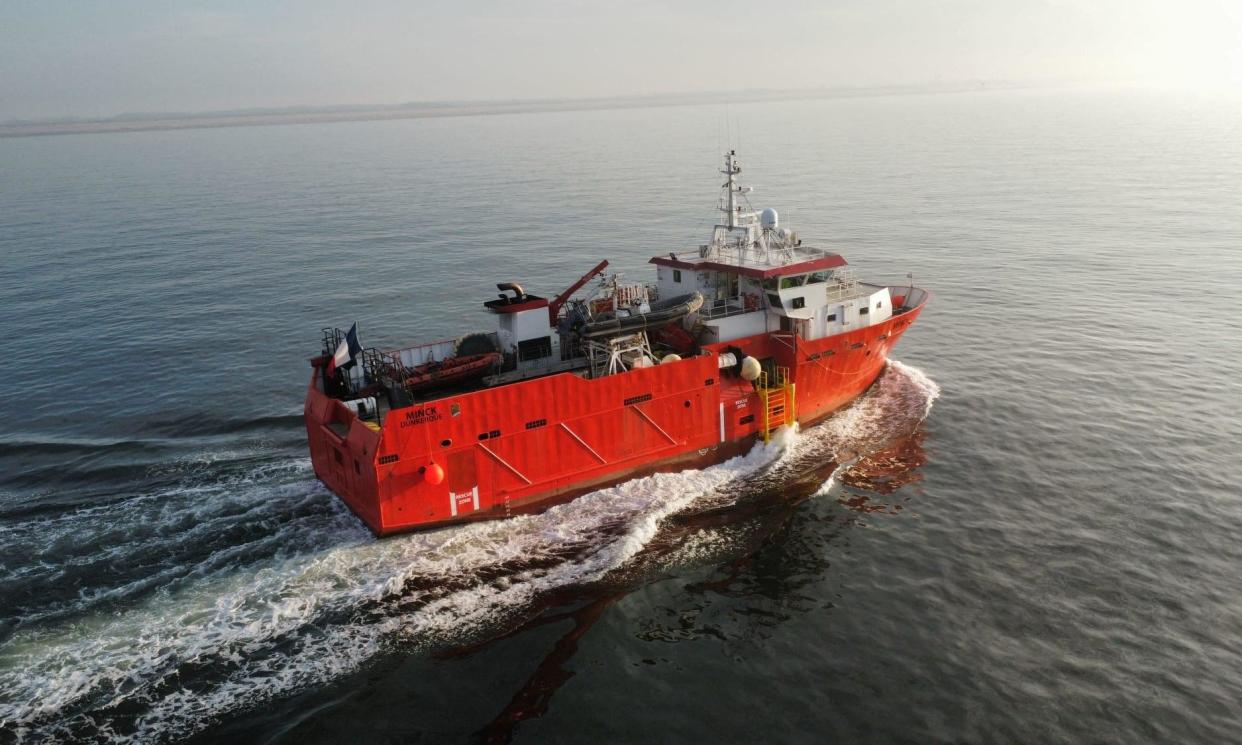 <span>French and British emergency services searched the water until dark.</span><span>Photograph: Prefecture Maritime/AFP/Getty Images</span>