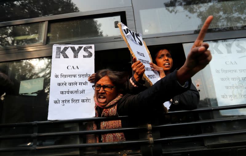 Protest against a new citizenship law in New Delhi