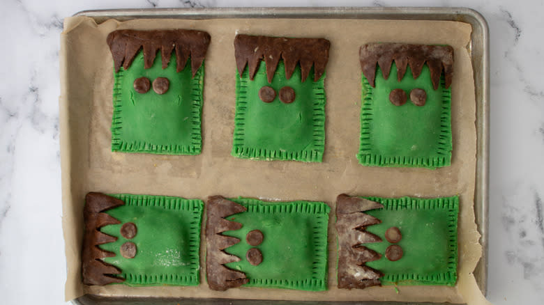 green frankenstein hand pies