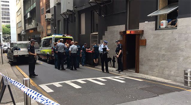 Police on scene of shooting in CBD. Source: @BenBMurph/Twitter