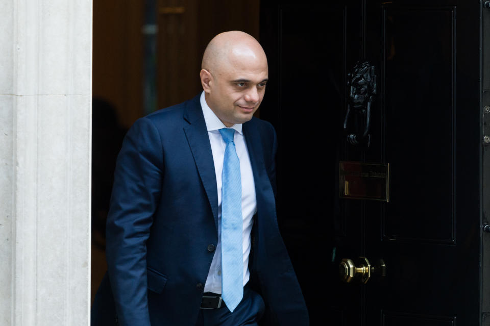 Chancellor of the Exchequer Sajid Javid leaves 11 Downing Street for PMQs at the House of Commons on 12 February, 2020 in London, England. (Photo by WIktor Szymanowicz/NurPhoto via Getty Images)