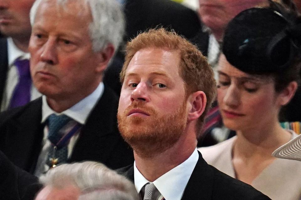 Prince Harry at the service for the Queen at St Paul’s Cathedral (POOL/AFP via Getty Images)
