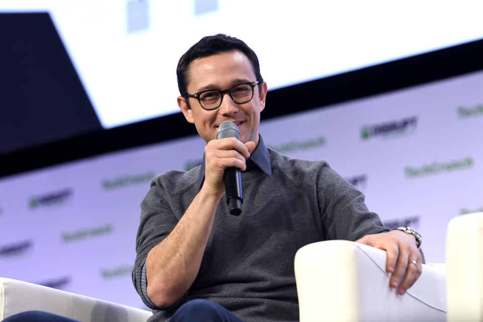 Joseph Gordon-Levitt speaks on stage during TechCrunch Disrupt San Francisco 2019. (Photo by Steve Jennings/Getty Images for TechCrunch)