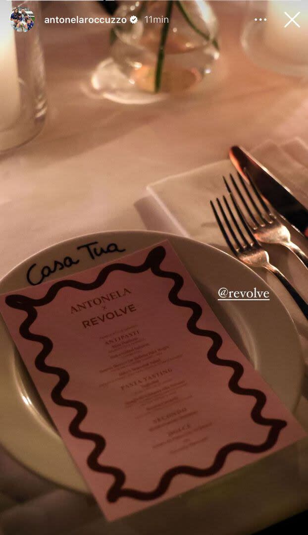 Las amigas degustaron un exclusivo menú (Foto: Instagram @antonelaroccuzzo)