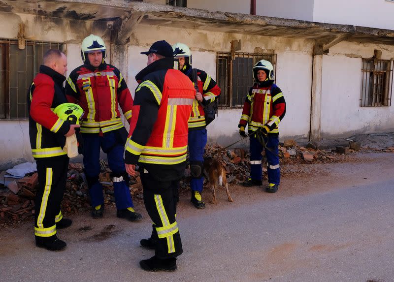 Ukrainian rescuers in Hatay, Turkey