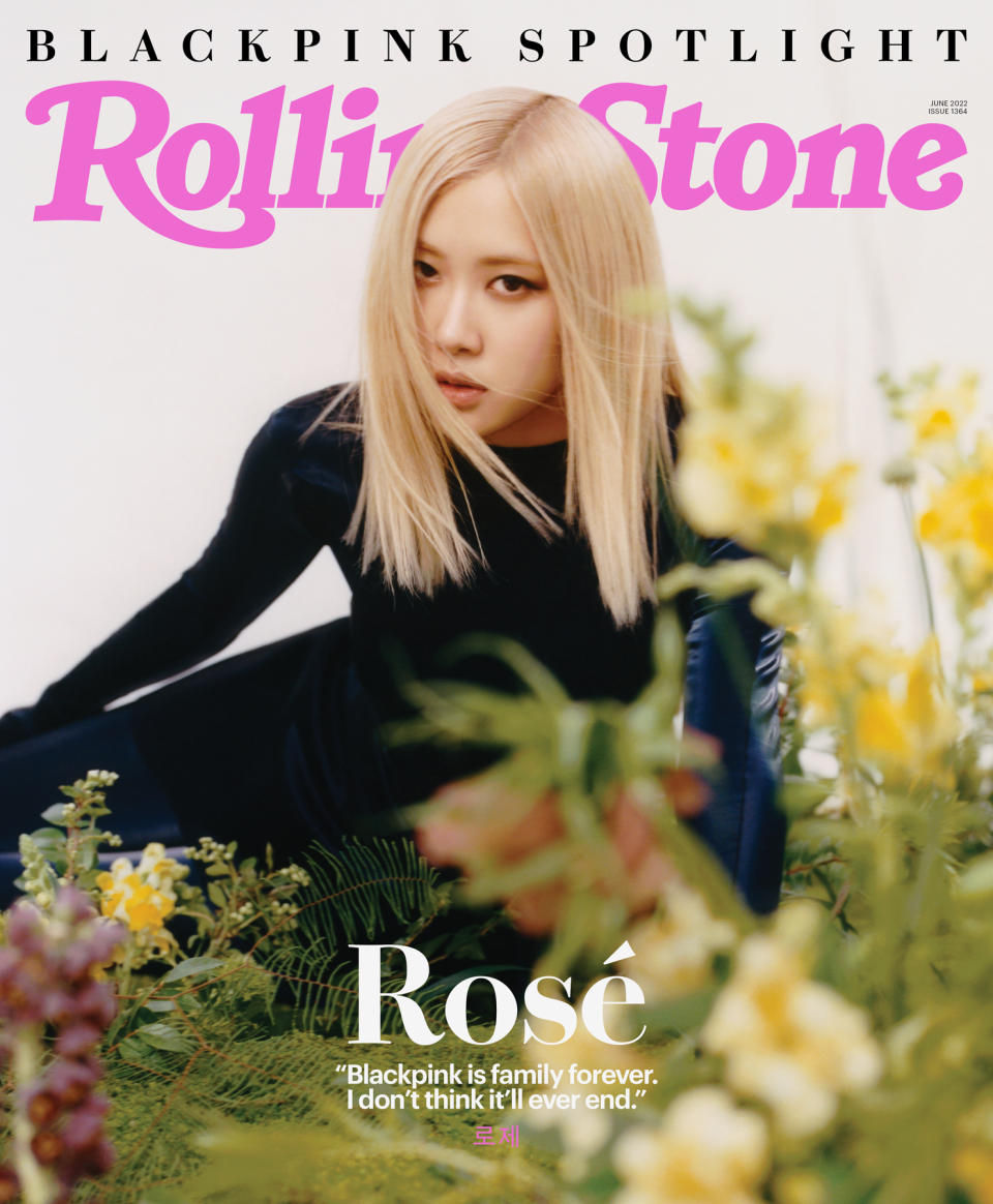 Rosé photographed in Seoul, South Korea, on April 9, 2022. - Credit: Photograph by Peter Ash Lee for Rolling Stone. Fashion direction by Alex Badia. Produced by Katt Kim at MOTHER. Set design by Minkyu Jeon. Styling by Minhee Park. Hair by Lee Seon Yeong. Makeup by Myungsun Lee. Nails by Eunkyoung Park. Jumpsuit by Mugler