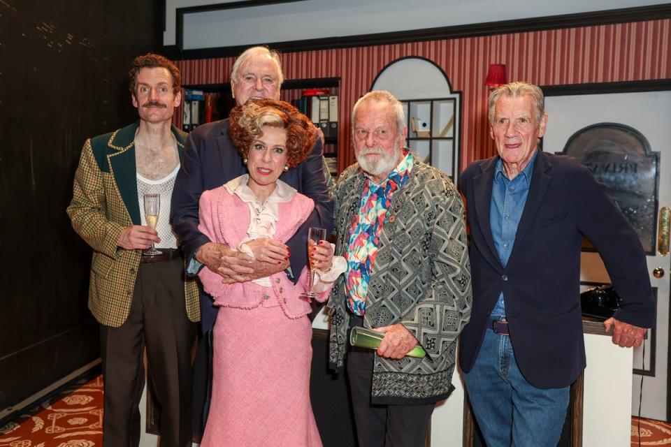 John Cleese, Michael Palin and Terry Gilliam posed with members of the Fawlty Towers stage show cast (Dave Benett)