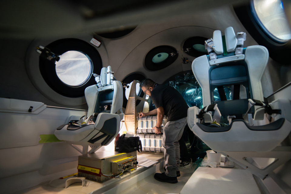 What the Virgin Galactic spaceplane VSS Unity’s cabin looks like on the inside (Virgin Galactic)