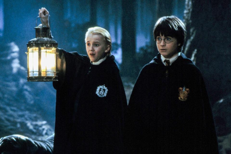 HARRY POTTER AND THE SORCERER'S STONE, Tom Felton, Daniel Radcliffe, 2001.