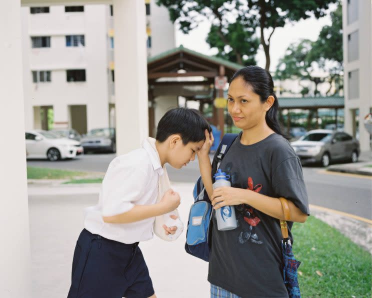 Jiale (Koh Jia Ler) and Terry (Angeli Bayani) in 