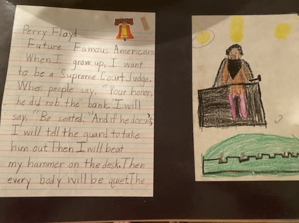 Waynel Sexton, a retired elementary school teacher and consultant in Houston, was also George Floyd’s second grade teacher, who was then called "Perry." She kept a paper he wrote in her class about famous Americans, and his desire to be a supreme court judge working in the field of justice. (Waynel Sexton) 