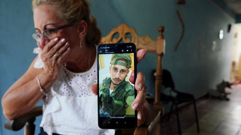 Last year, Marilin Vinent showed a photo of her son Dannys in Russian fatigues, saying he had gone to Russia for a construction job