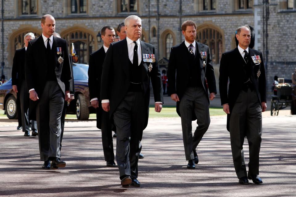 The Duke of Edinburgh’s funeral procession was followed by senior royalsGetty Images