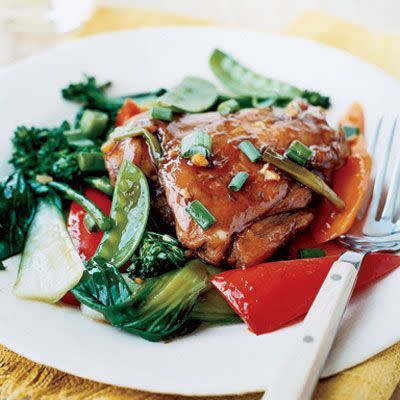 Red-Cooked Chicken With Stir-fry Vegetables