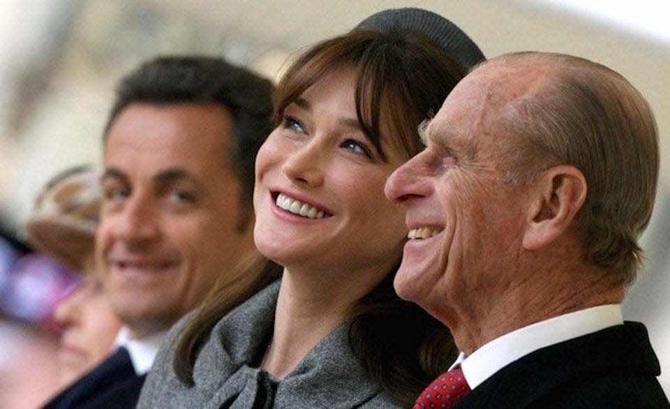 Prince Philip and French President Nicolas Sarkozy