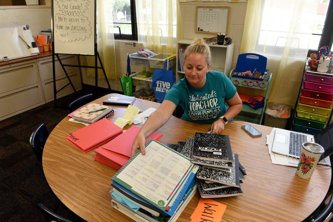 Kelli Pond, 3rd grade teacher at Ballard Elementary School, says she is optimistic about the upcoming school year as she prepares for the first day of school.