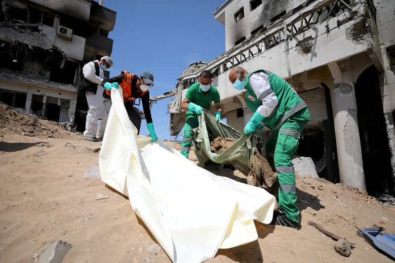 FILE PHOTO: Aftermath of a two-week Israeli operation at Al Shifa Hospital