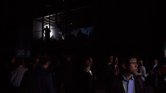 The power outage in Central Hall left attendees literally in the dark.