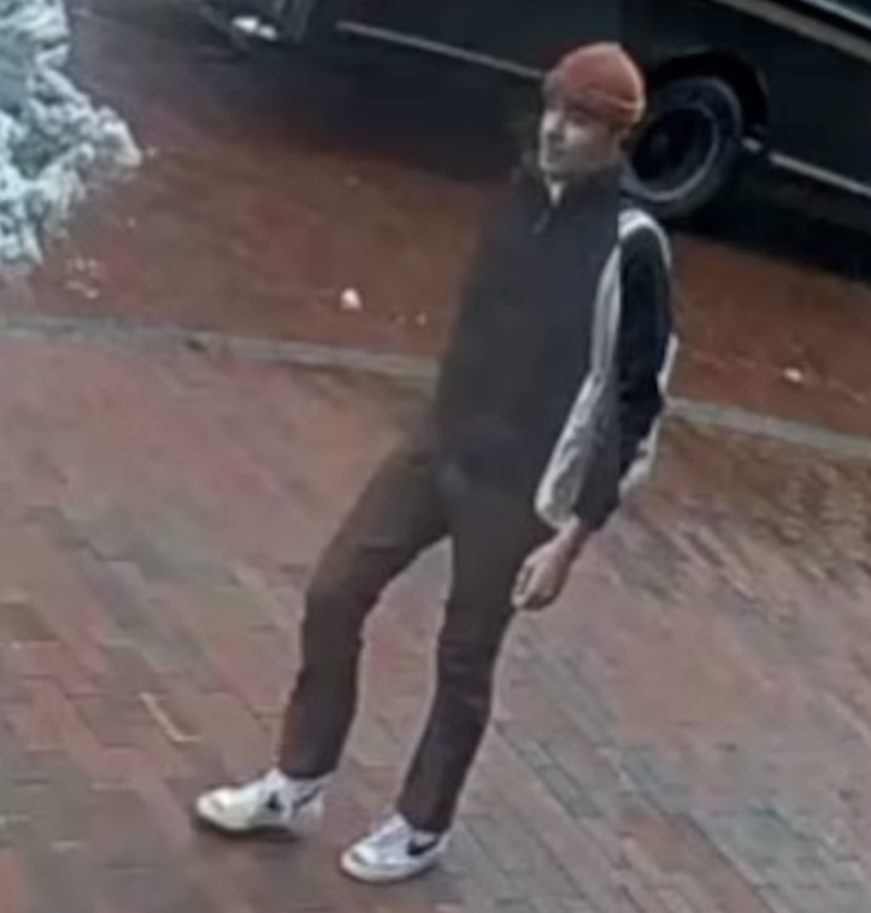 Police are seeking to identify a suspect who allegedly set Sen Bernie Sanders’s Vermont office on fire (Burlington Police Department)