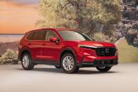<p><a href="https://www.caranddriver.com/honda/cr-v" rel="nofollow noopener" target="_blank" data-ylk="slk:Honda's CR-V;elm:context_link;itc:0;sec:content-canvas" class="link ">Honda's CR-V</a> isn't the sportiest or best-looking compact SUV, but it is arguably the most well-rounded one. The solely gas-powered CR-V comes with a 190-hp turbocharged four-cylinder engine. A <a href="https://www.caranddriver.com/reviews/a41623655/2023-honda-cr-v-sport-touring-hybrid-by-the-numbers/" rel="nofollow noopener" target="_blank" data-ylk="slk:204-hp CR-V Hybrid;elm:context_link;itc:0;sec:content-canvas" class="link ">204-hp CR-V Hybrid</a> is also available, and it provides the more enjoyable driving experience. Credit the gasoline-electric powertrain's refinement, as well as Honda's decision to offer the CR-V Hybrid exclusively in Sport and Sport Touring guises—trims that are not available with the lesser gas engine. Regardless of what powers it, every CR-V benefits from a spacious interior and ergonomic controls. The fact this SUV is not half bad to drive is just icing on the cake.</p><ul><li>Base price: $32,355</li><li>Max. EPA fuel economy (combined/city/highway): 40/43/36 mpg</li><li>All-wheel drive: Available</li></ul><p><a class="link " href="https://www.caranddriver.com/honda/cr-v" rel="nofollow noopener" target="_blank" data-ylk="slk:MORE ABOUT THE HONDA CR-V;elm:context_link;itc:0;sec:content-canvas">MORE ABOUT THE HONDA CR-V</a></p>