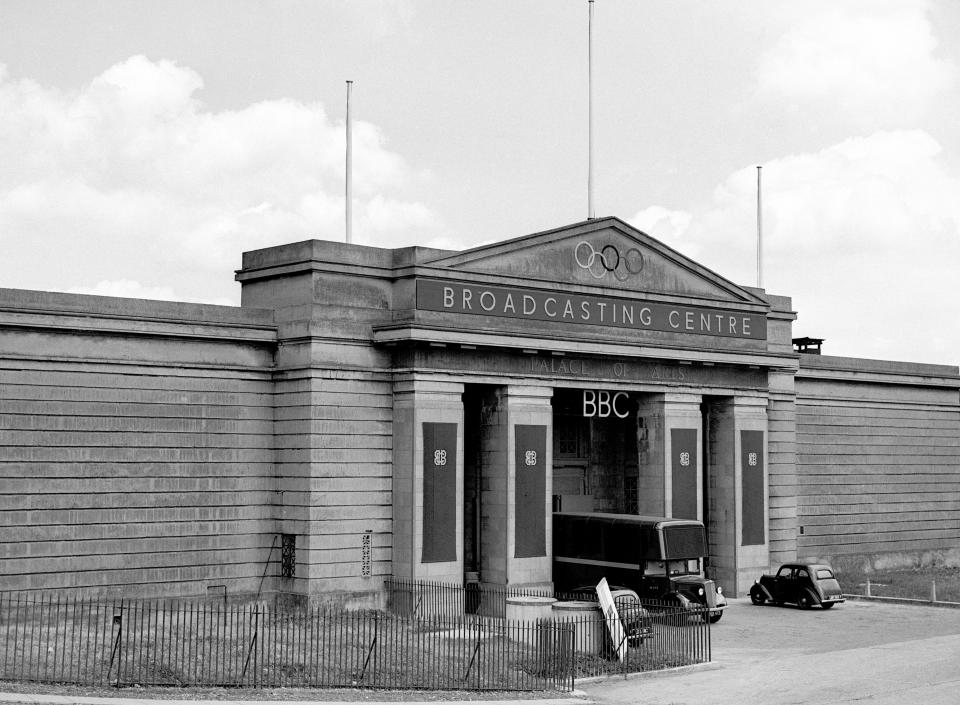 Exterior shot of the BBC Broadcasting Centre at the Palace of Arts, Wembley